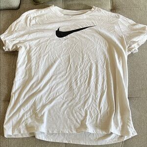 Nike White Tee with Black Swoosh